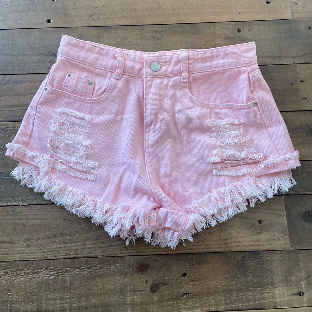 Blush pink women’s size small cut off shorts